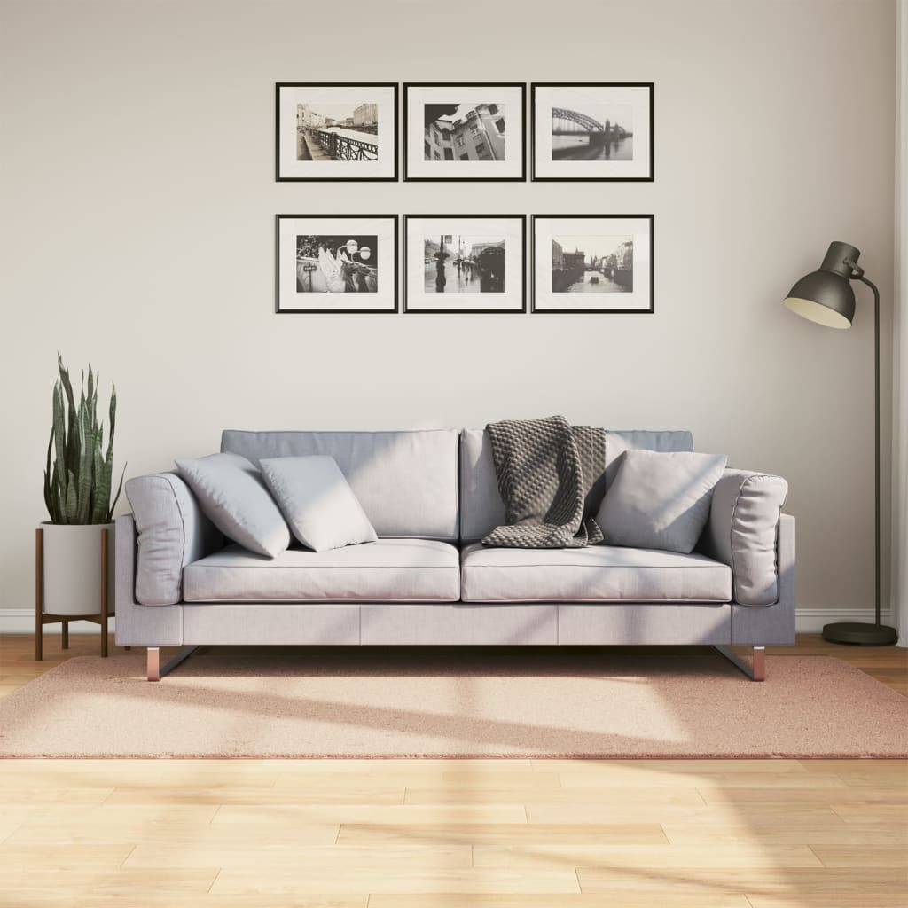 Blassrosa Teppich HUARTE, 100x200 cm