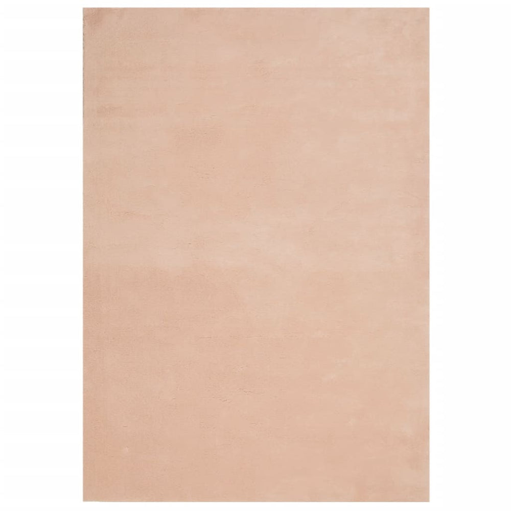 Blassrosa Teppich Kurzflor 140x200 cm