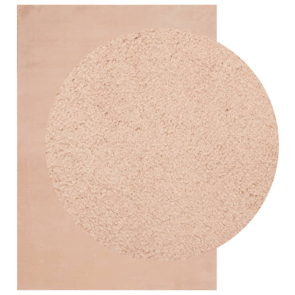 Blassrosa Teppich Kurzflor 140x200 cm