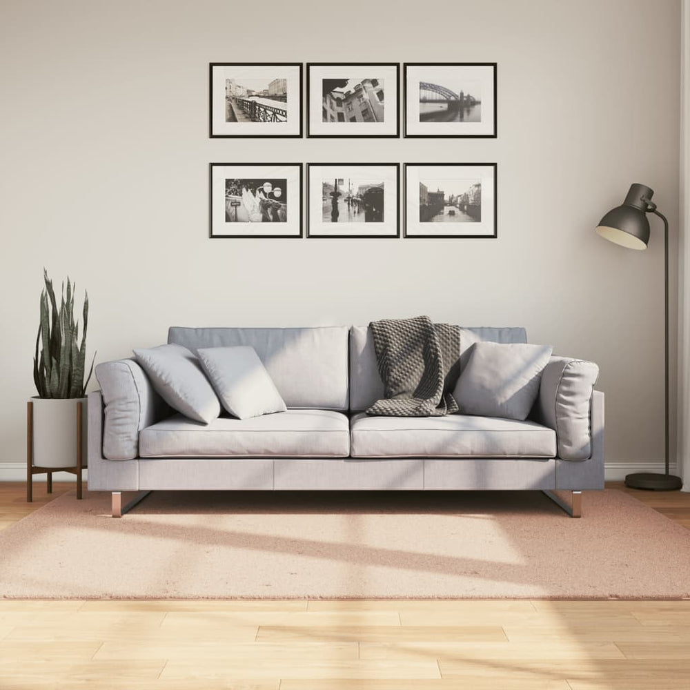 Blassrosa Teppich Kurzflor 140x200 cm