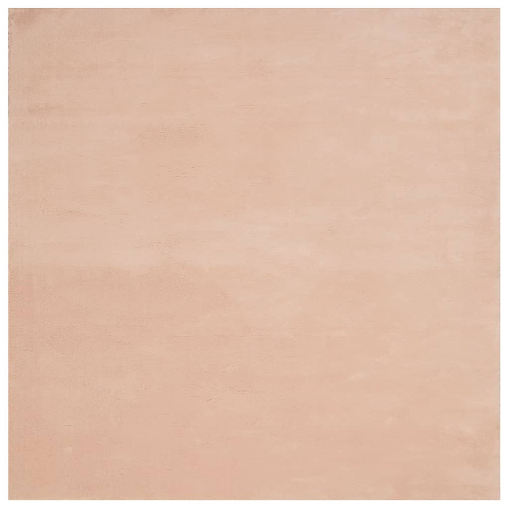Blassrosa Teppich Kurzflor 160x160 cm Waschbar