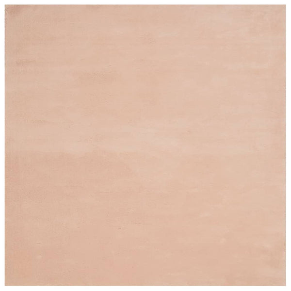 Blassrosa Teppich Kurzflor 160x160 cm Waschbar
