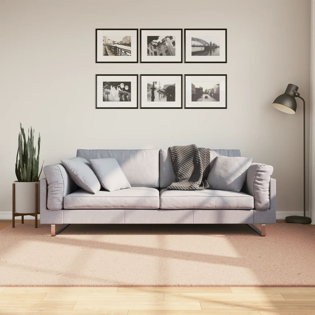 Blassrosa Teppich HUARTE, 160x230 cm
