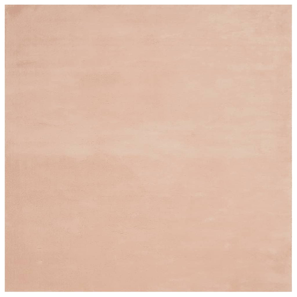 Blassrosa Teppich HUARTE, 200x200 cm