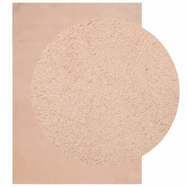 vidaXL Tapis HUARTE à poils courts, doux et lavable, rose pâle 200x280 cm