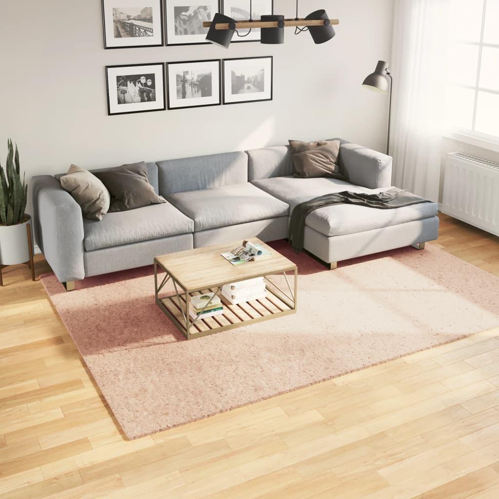 vidaXL Tapis HUARTE à poils courts, doux et lavable, rose pâle 200x280 cm