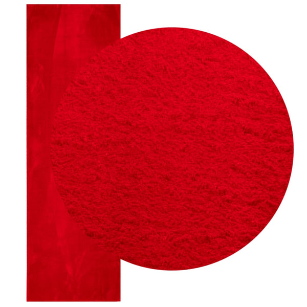 vidaXL Tapis HUARTE à poils courts, doux et lavable, rouge 80x250 cm