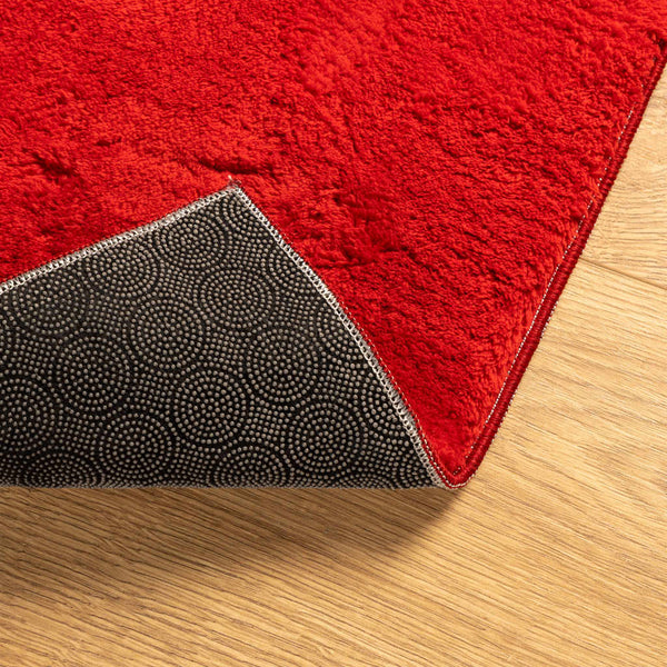 vidaXL Tapis HUARTE à poils courts, doux et lavable, rouge 80x250 cm