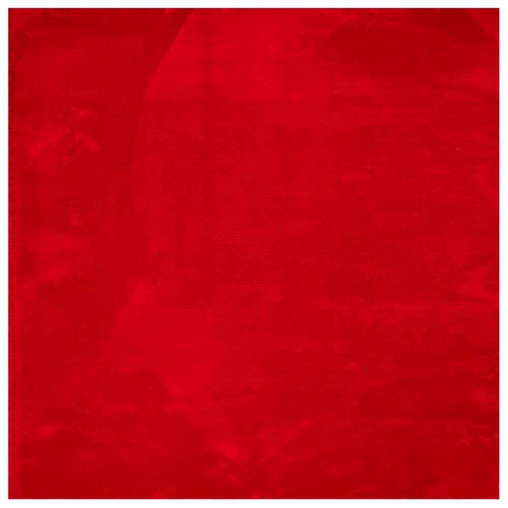 Roter Kurzflor Teppich HUARTE, 160x160 cm