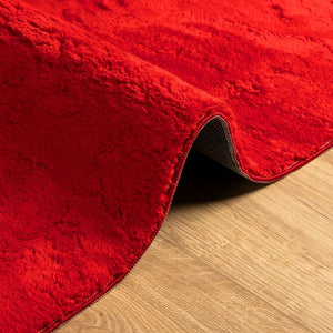 Roter Kurzflor Teppich HUARTE, 160x160 cm