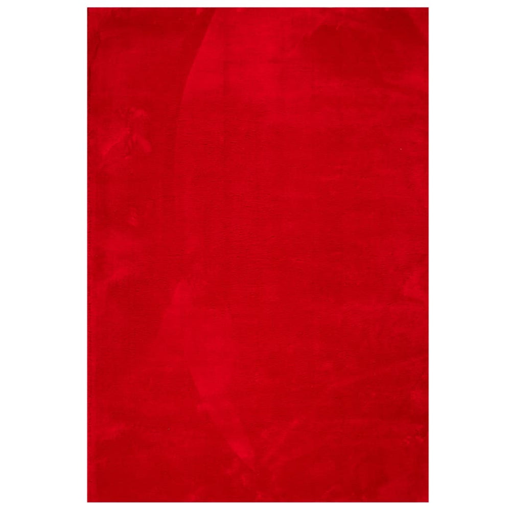 Roter Kurzflor Teppich 160x230 cm Waschbar