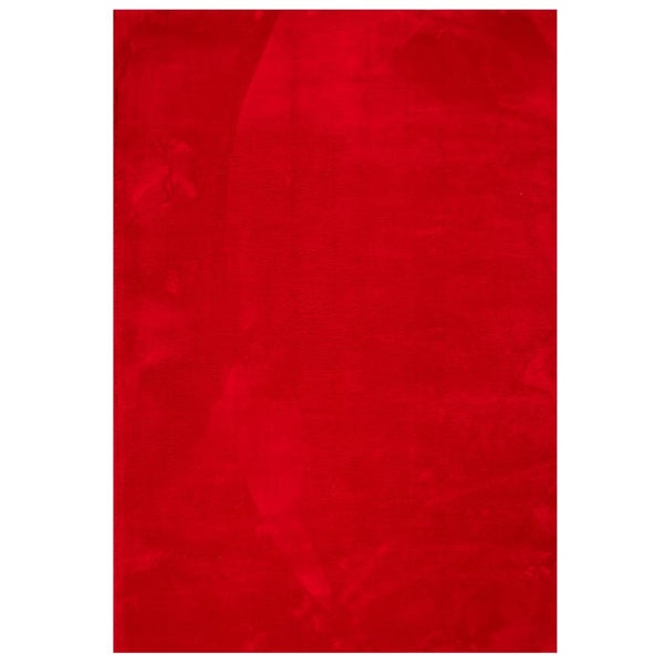 Roter Kurzflor Teppich 160x230 cm Waschbar