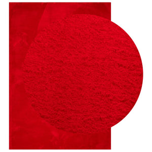 Roter Kurzflor Teppich 160x230 cm Waschbar