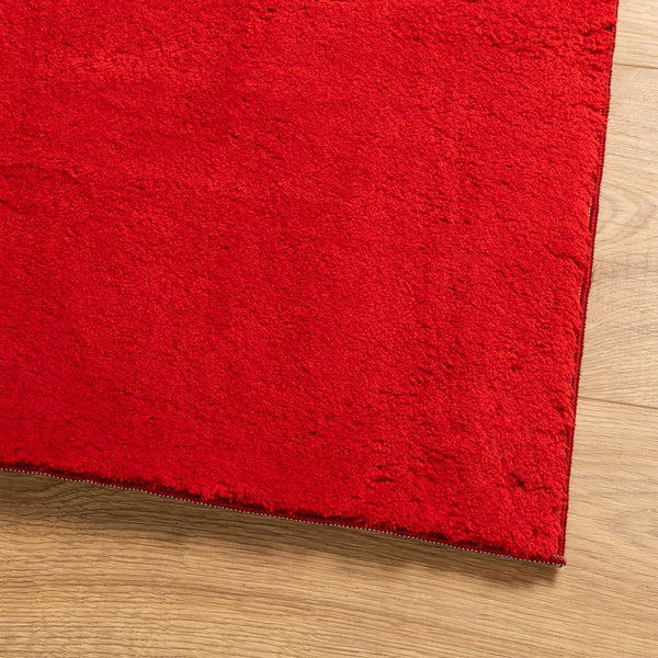 Roter Kurzflor Teppich 160x230 cm Waschbar