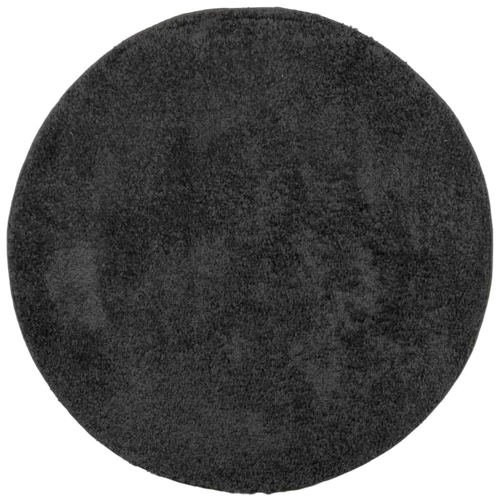Anthrazit Shaggy Teppich Ø 80 cm