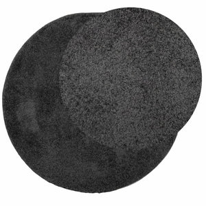 Anthrazit Shaggy Teppich Ø 80 cm