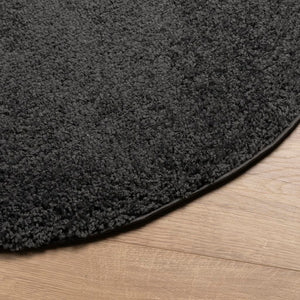 Anthrazit Shaggy Teppich Ø 80 cm