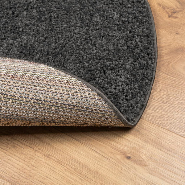 Anthrazit Shaggy Teppich Ø 80 cm
