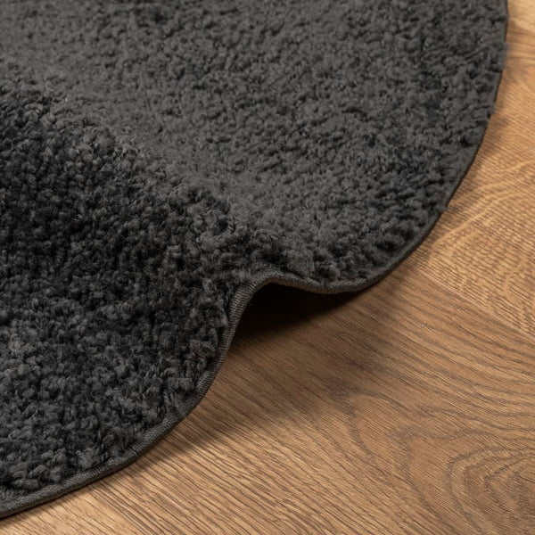 Anthrazit Shaggy Teppich Ø 80 cm
