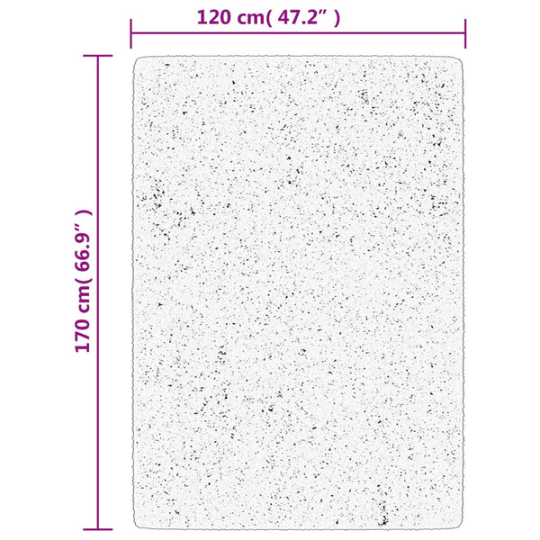 Creme Shaggy Teppich 120x170 cm