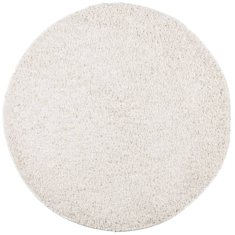 Shaggy Teppich Creme Ø 200 cm