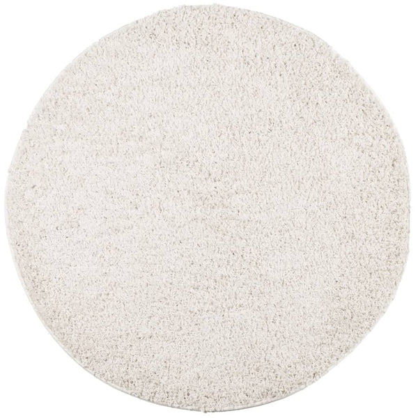 Shaggy Teppich Creme Ø 200 cm