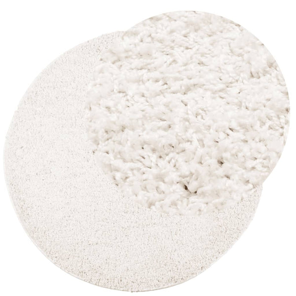 Shaggy Teppich Creme Ø 200 cm