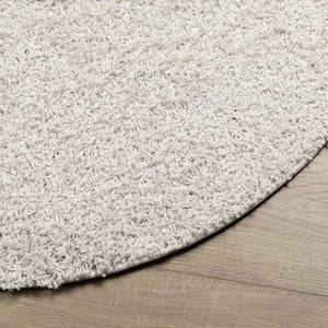 Shaggy Teppich Creme Ø 200 cm