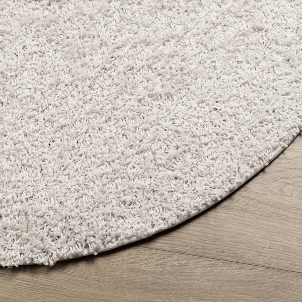 Shaggy Teppich Creme Ø 200 cm