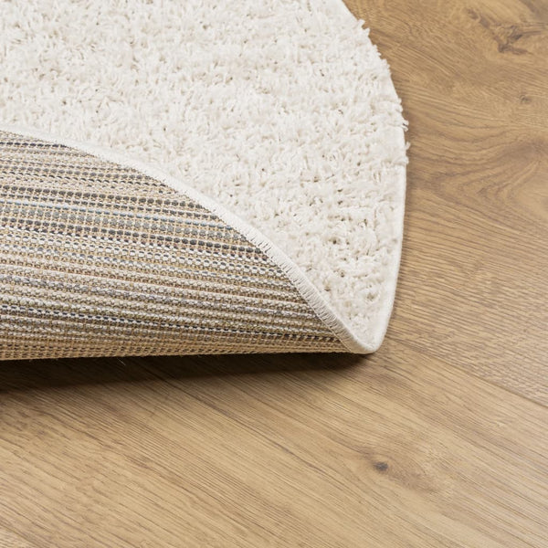 Shaggy Teppich Creme Ø 200 cm