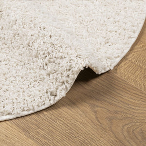 Shaggy Teppich Creme Ø 200 cm