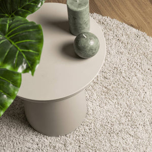 Shaggy Teppich Creme Ø 200 cm