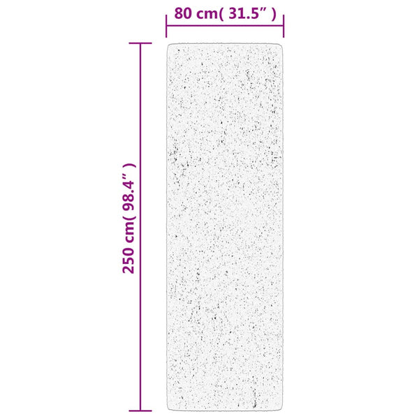 Grauer Shaggy Teppich 80x250 cm