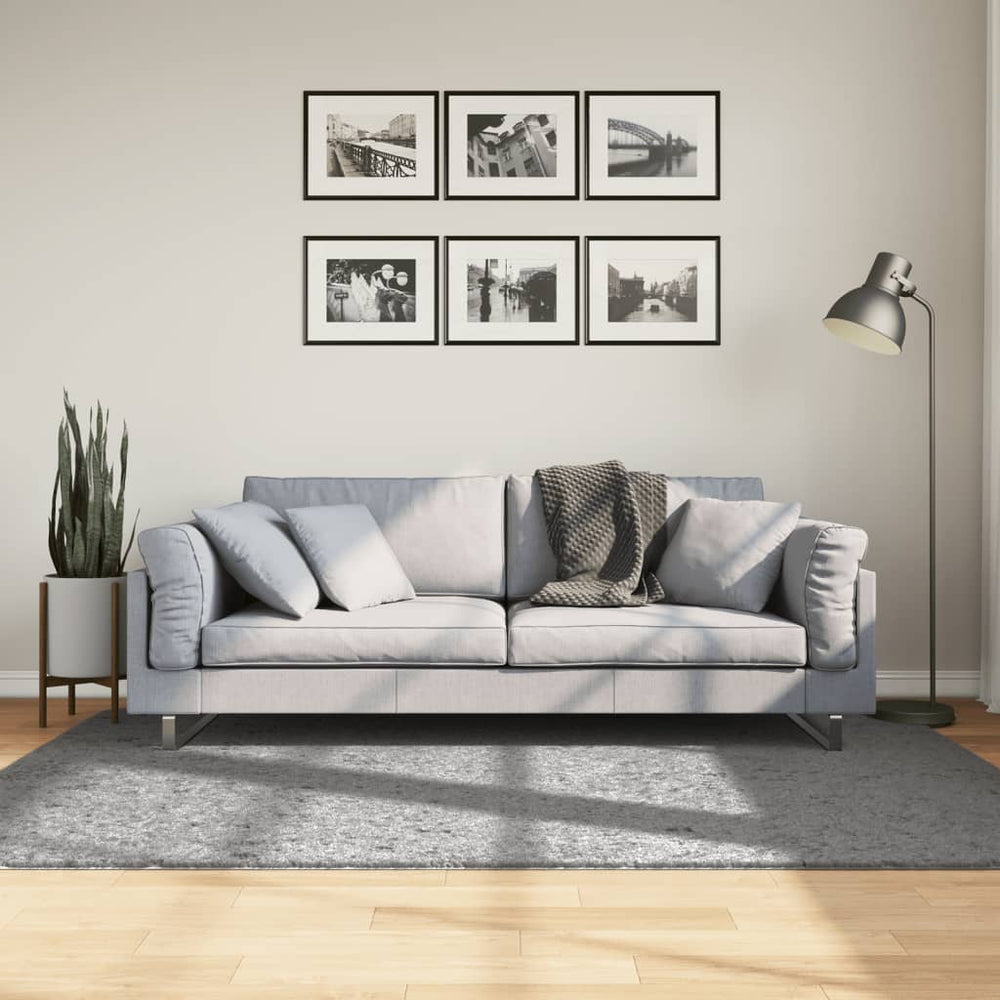 Grauer Shaggy Teppich 140x200 cm