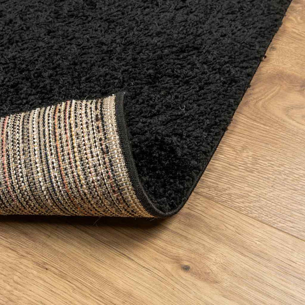 Schwarzer Shaggy Teppich 140x200 cm
