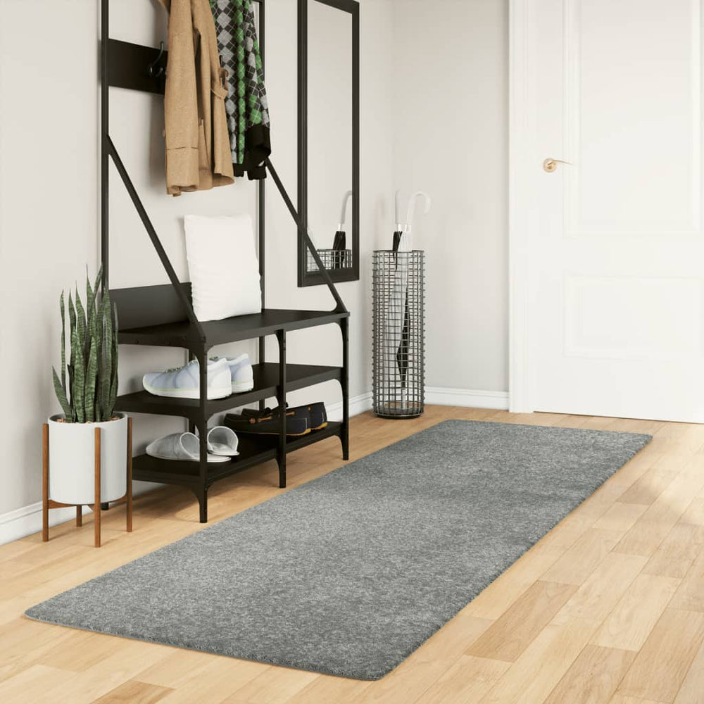 Grüner Shaggy Teppich 80x250 cm