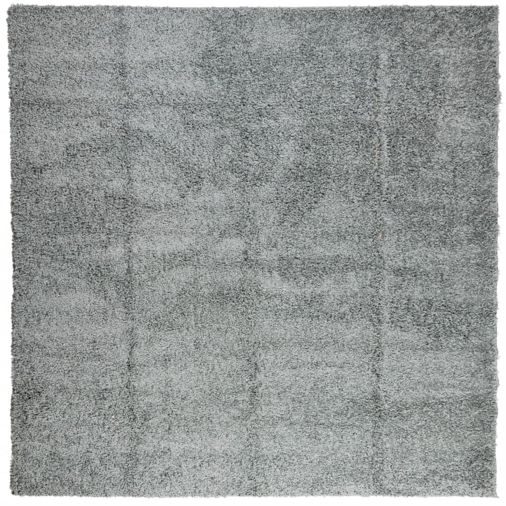 Grüner Shaggy Teppich, 120x120 cm