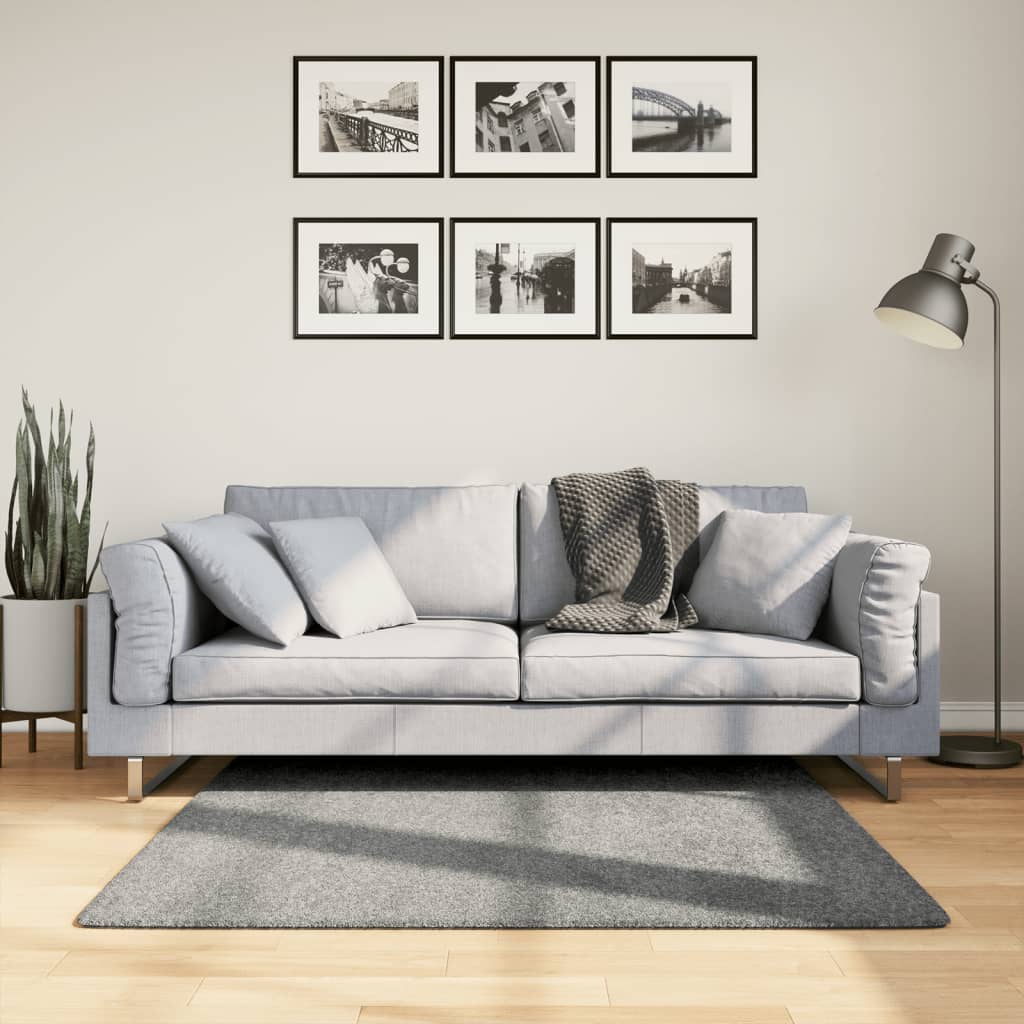 Grüner Shaggy Teppich, 120x120 cm