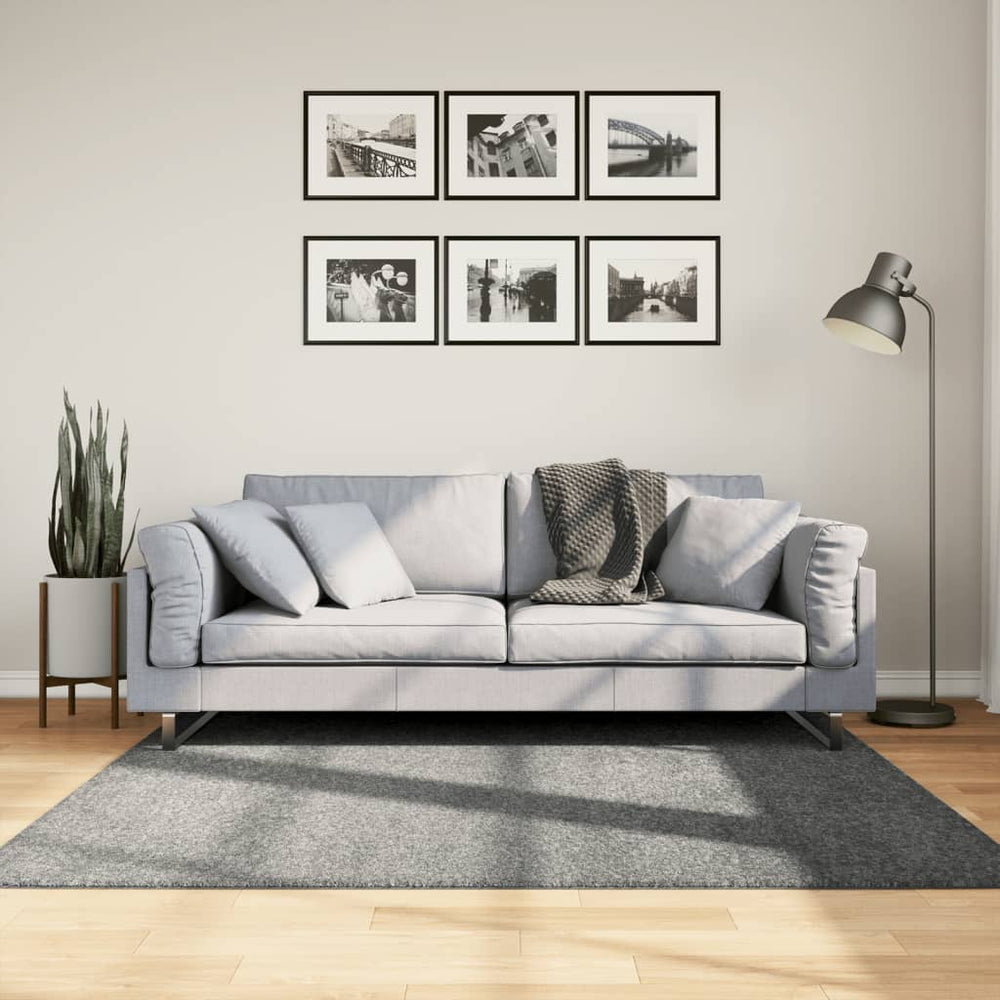 Grüner Shaggy Teppich Hochflor 160x160 cm