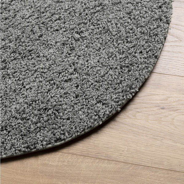 Grüner Shaggy Teppich Ø 120cm