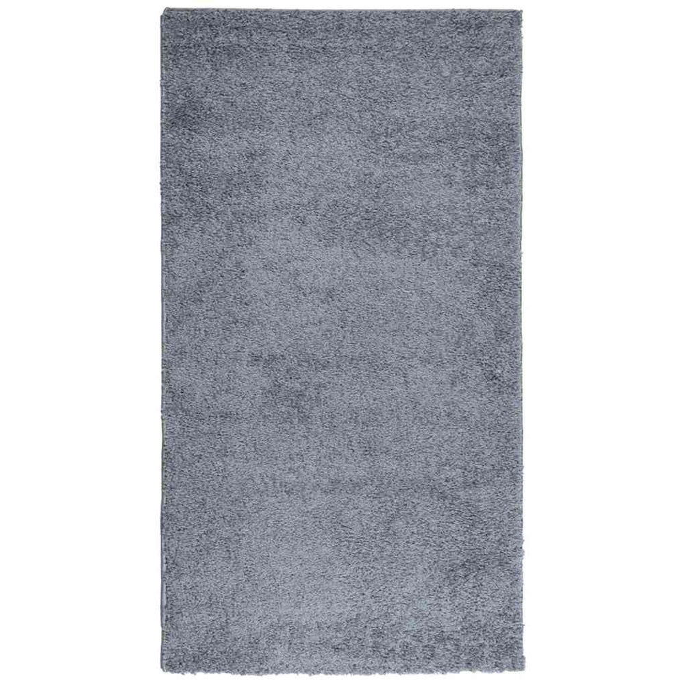 Blauer Shaggy Teppich, 80x150 cm