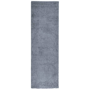Blauer Shaggy Teppich Hochflor 80x250 cm