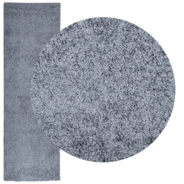 Blauer Shaggy Teppich Hochflor 80x250 cm