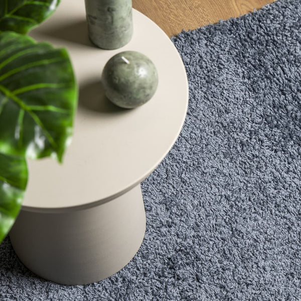 Blauer Shaggy Teppich Hochflor 80x250 cm