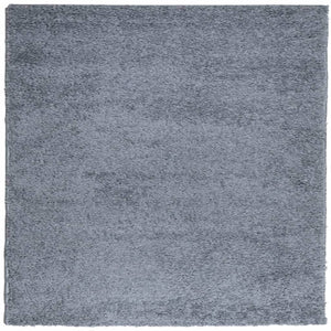 Blauer Shaggy Teppich, Hochflor, 120x120 cm