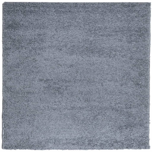 Blauer Shaggy Teppich, Hochflor, 120x120 cm