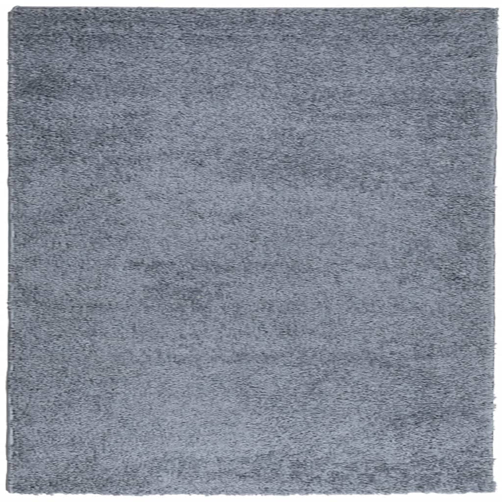 Blauer Shaggy Teppich, Hochflor, 160x160 cm