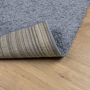 Blauer Shaggy Teppich, Hochflor, 160x160 cm