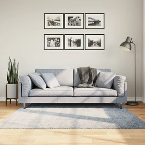 Blauer Shaggy Teppich, Hochflor, 160x160 cm