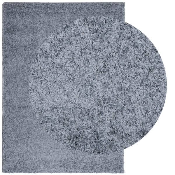 Blauer Shaggy Teppich Hochflor 240x340 cm